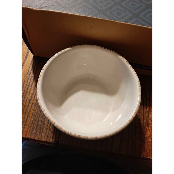 St Nicholas Square 6" Winter White Deer Cabin Christmas Tree Soup Cereal Bowl - Picture 4 of 5